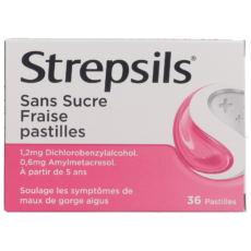 Strepsils Strawberry Without Sugar | 36 lozenges