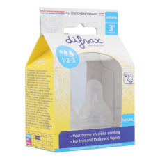 Difrax 1-2-3 Dose teat Natural | 2 pieces
