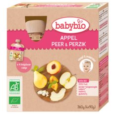 Babybio Apple-Pear-Peach | 4 x 90 g