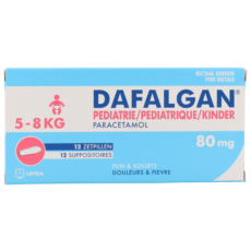 Dafalgan Pediatrics 80 mg | 12 suppositories