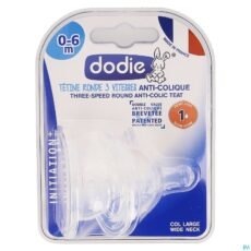 Dodie Initiation+ Round Teat Wide Neck 0-M Flow Rate 1 | 2 pieces