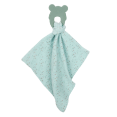 Nattou Doudou with Silicone Teething Ring Mint | 1 piece