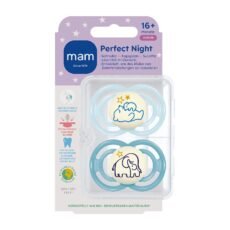 MAM Perfect Night Pacifier Silicone 16+ Months Planet Love Blue | 2 pcs.