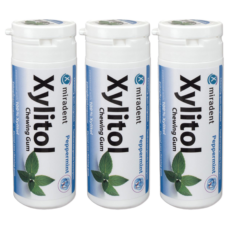 Miradent Xylitol Chewing Gum Peppermint TRIO | 3 x 30 pieces