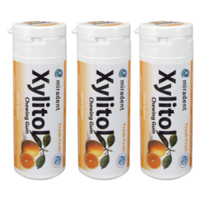 Miradent Xylitol Chewing Gum Fresh Fruit TRIO | 3 x 30 pieces