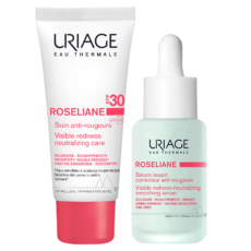 Uriage Roséliane Visible Redness-Neutralizing Smoothing Serum + Anti-Redness Cream SPF 30 | 30 + 40 ml