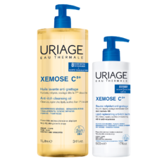 Uriage Xémose C8+ Lipid-Replenishing Anti-Itch Balm + Cleansing Soothing Oil | 500 ml + 1 l