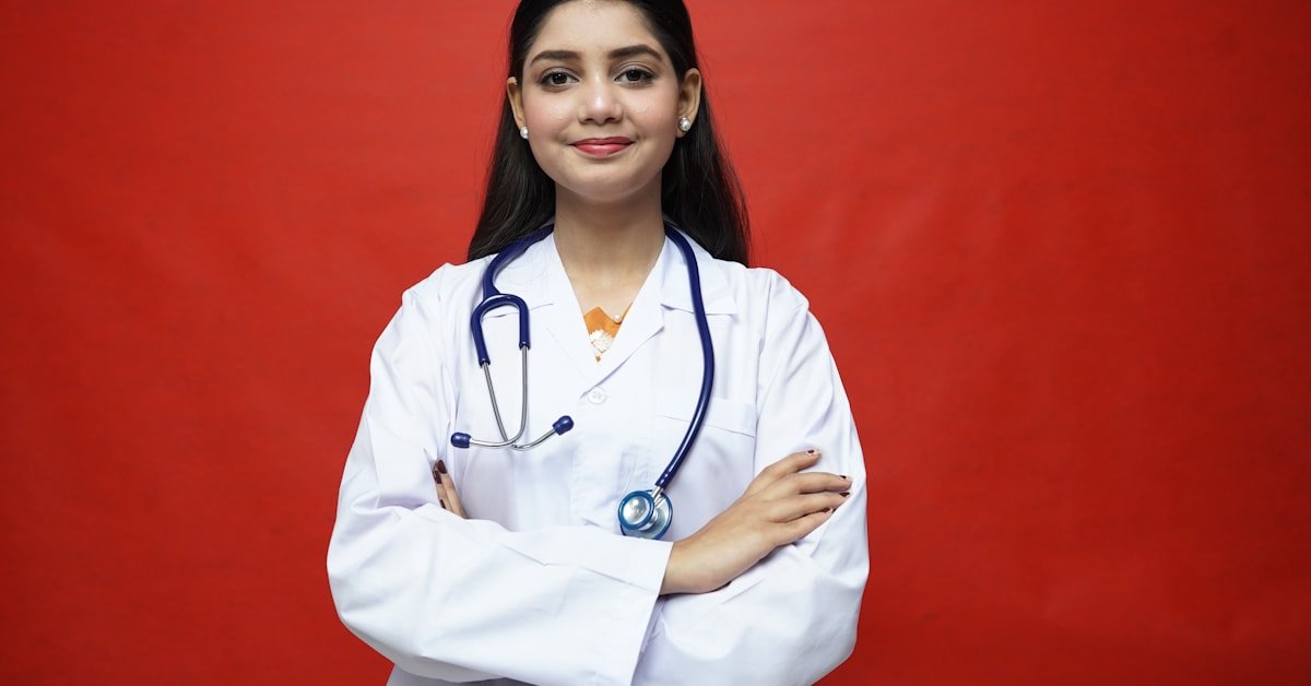 Woman doctor in white coat