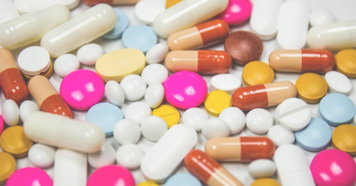 Assorted medication tablets and capsules