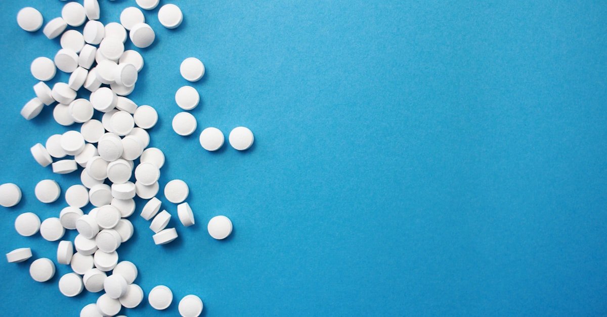 Round white pharmaceutical pills
